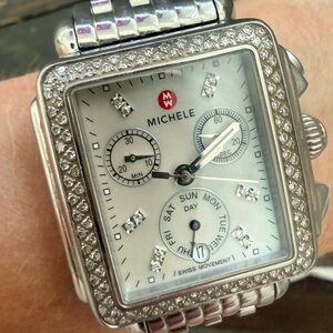 Michele Deco Sport Diamond Stainless Steel Watch